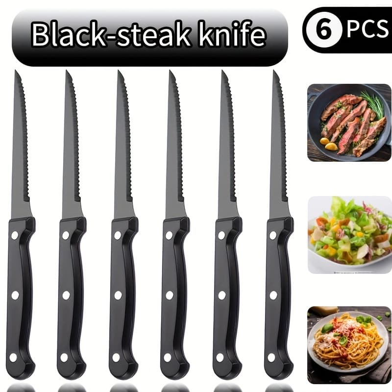 Cross-border Amazon Stainless Steel Western Dining Knife Hotel Tableware Camping Western Steak Knife Thickened Bread Knife Serrated Knife