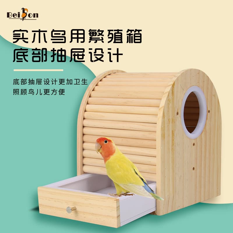 Parrot Breeding Box for Cockatiel, Budgie, Lovebird, Canary, Finch, Insulated Nest Box, Bird Cage Hanging Accessory