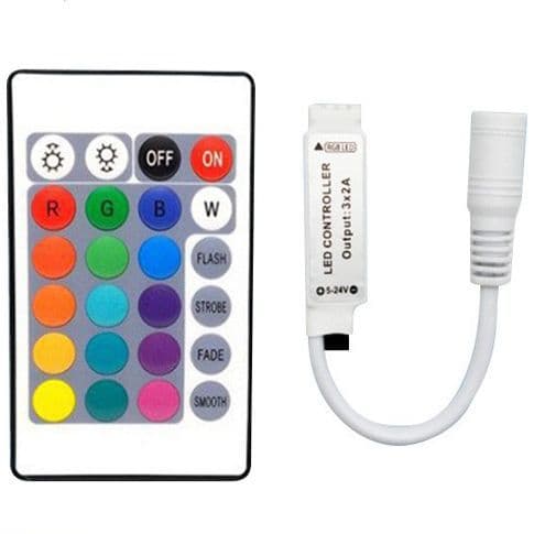 LED Colorful Light Strip Controller Mini 24-Key Infrared RGB 44-Key Light Bar Dimmer 12V Stepless Dimming