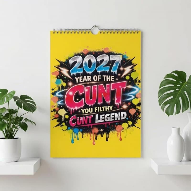 Cross-Border 2027 Year of the Cunt Wall Calendar 2027 "Year of the Bastard" Wall Calendar