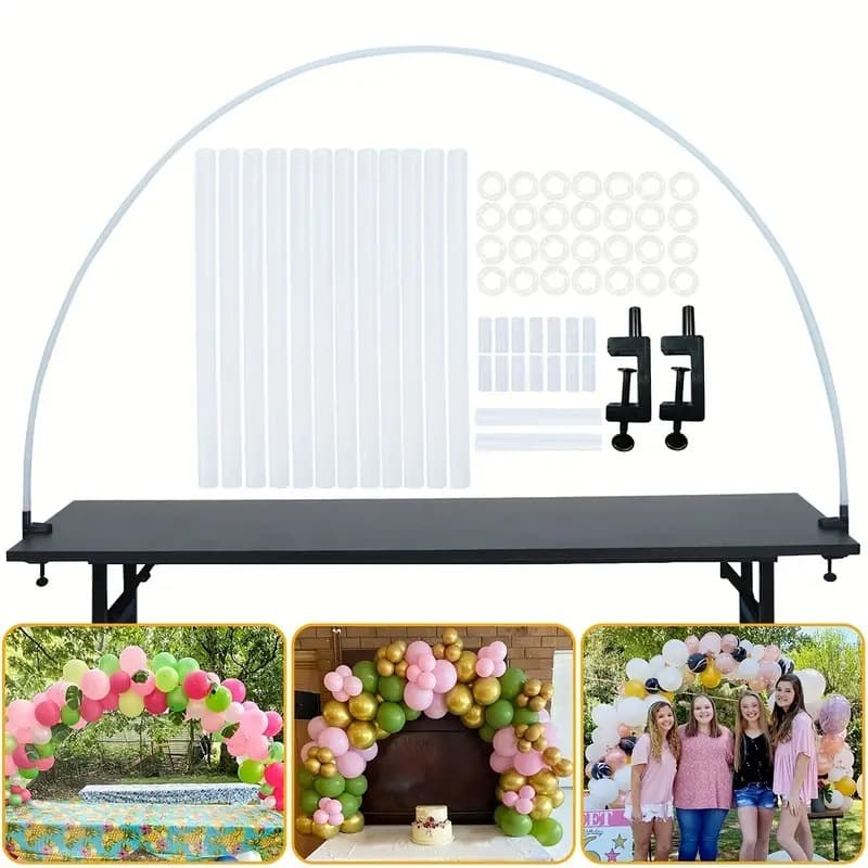 Birthday Wedding Party Decoration Tabletop Arch Stand 10 Sections PE Rod Balloon Arch Background Setup Plastic Material