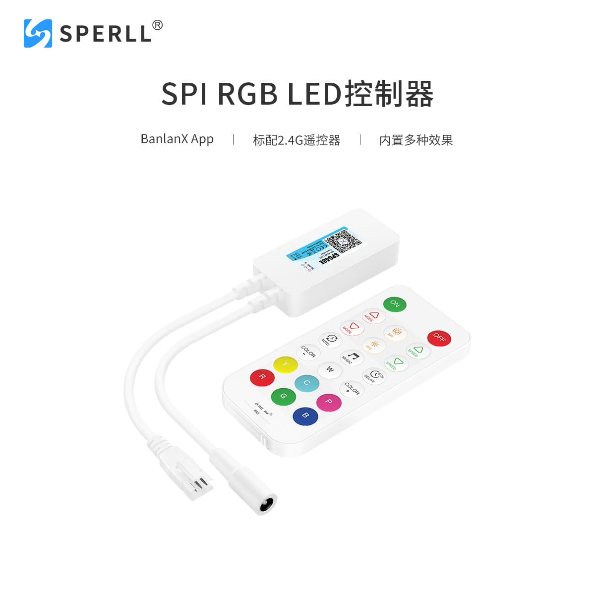 SP648E 3-Channel RGB Colorful LED Bluetooth Music Controller with Dynamic, Music, and Custom Effects