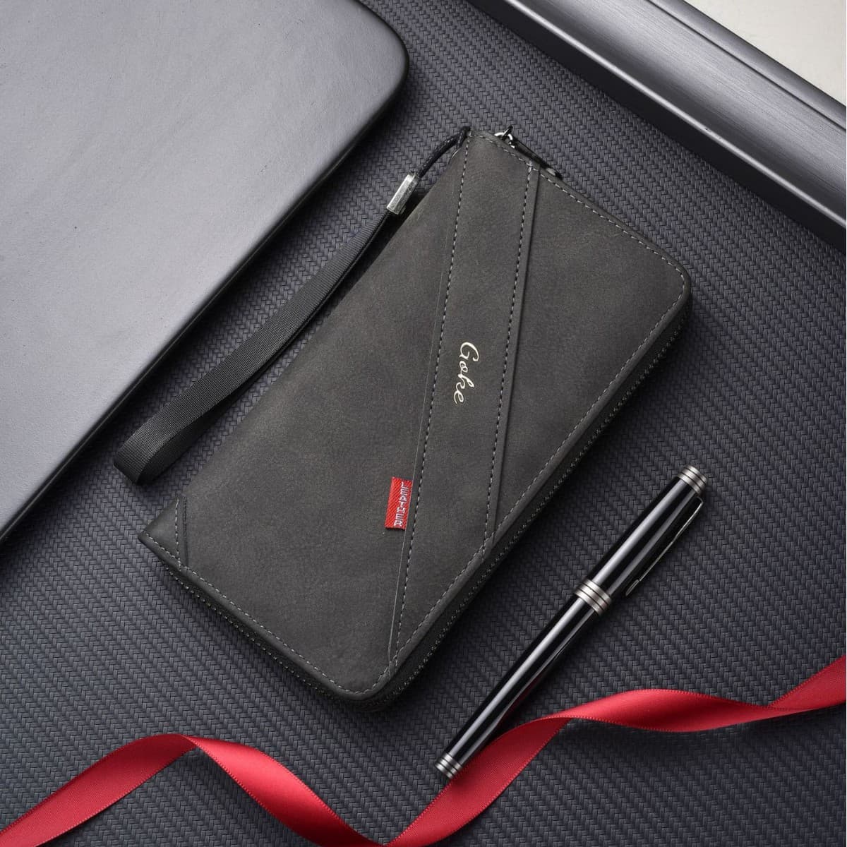 Men's wallet, long, large capacity, multiple card slots, zipper bag, ID bag, multi-function manufacturer wholesale wallet