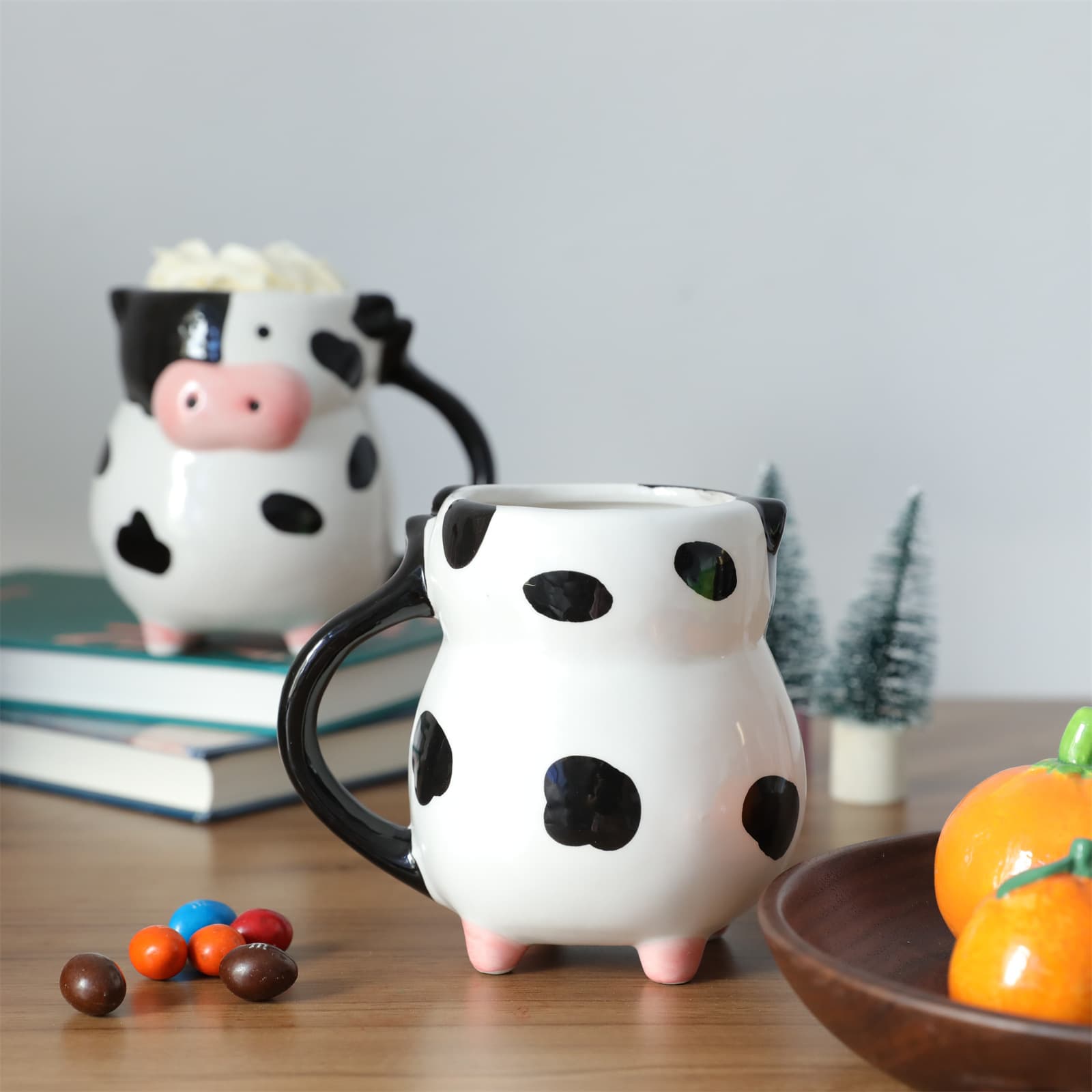 Cartoon Cow Ceramic Mug Cute Souvenir Creative Animal Drinking Cup Cross-border High Appearance White Cloud Earth Mug