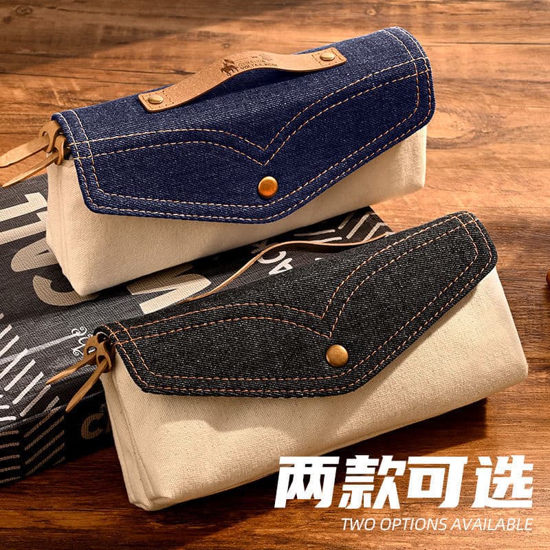 Playful Cowboy Pencil Case, Stylish Niche Design for Junior High School Girls, 2026 New Model, Large Capacity, Simple Retro