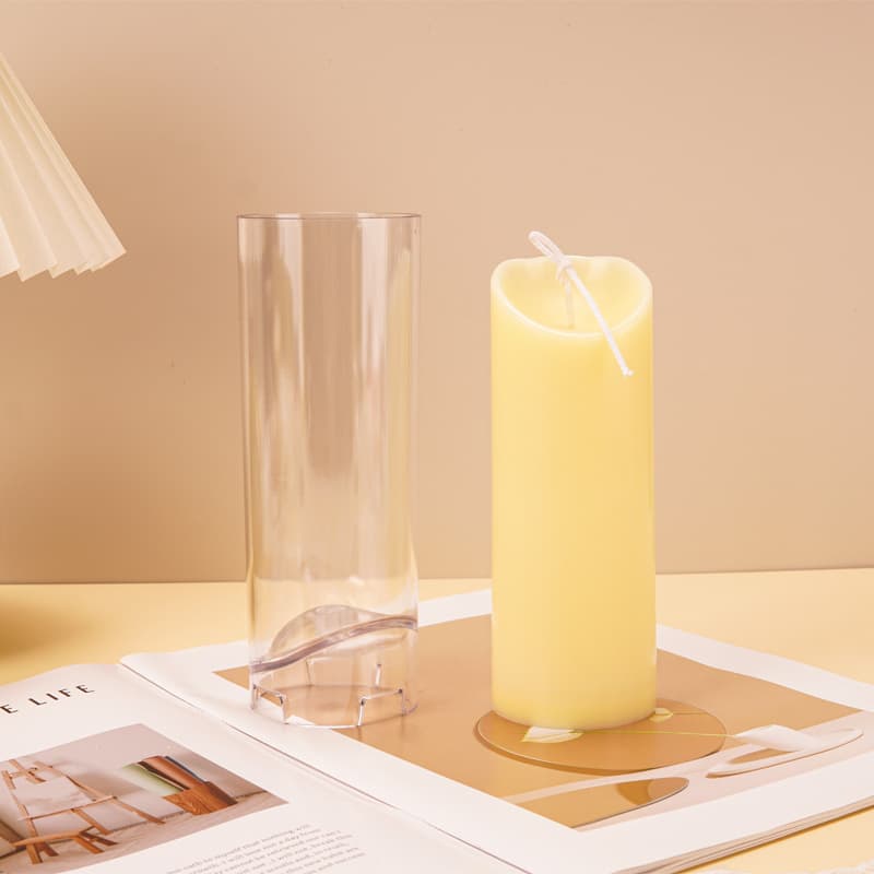 Romantic Candlelight Acrylic Plastic Mold Creative Wave Head Concave Top Cylinder DIY Aromatherapy Candle Baking Mold Tools