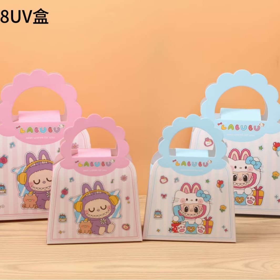 New Baby Birthday Cartoon Gift Box Empty Box with Handle Baby Full Moon Gift Box Baby 100-Day Celebration Gift Box Wholesale