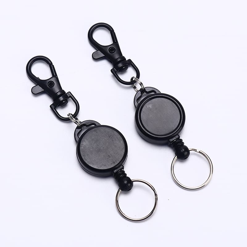 25MM Black Retractable Buckle Easy-Pull Buckle Double Ring Buckle Electrophoretic Black Dog Buckle ID Badge Clip Bag Buckle