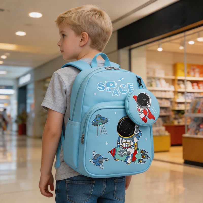 Astronaut children's schoolbag boy cute cartoon 3-6 year old baby kindergarten lightweight backpack