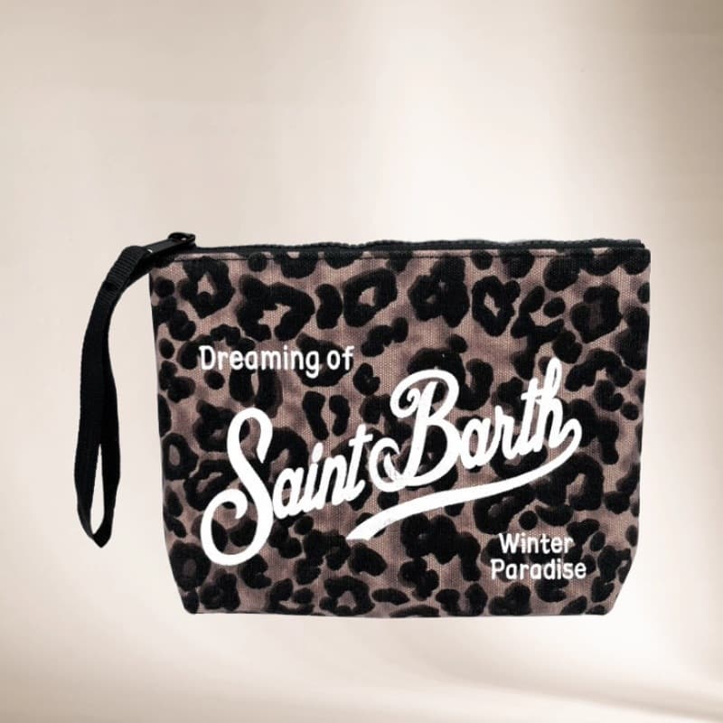 SAINT BARTH Autumn and Winter New Clutch Bag Women's Clutch Bag Colored Leopard Canvas Diving Handbag