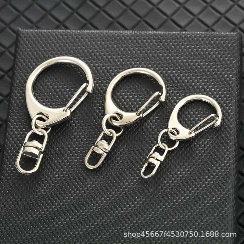 Factory direct supply of C-clasp + figure-eight keychain/necklace accessories made of zinc alloy.