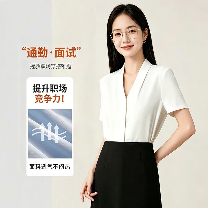 Chiffon Blouse Women Summer Thin Interview Office Commute Wear Formal Turn-Down Collar Top Professional Shirt 4XL Plus Size