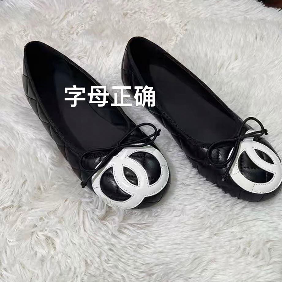 Sheepskin Style~Genuine Leather Chanel-Style 5cm Height Increase Low-Cut Ballet Flats with Retro Bow, Women's Granny Shoes