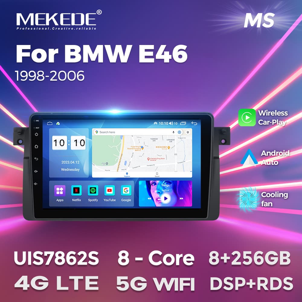 For BMW 3 Series E46 M3 98-06 Android Large Screen Car Navigation Radio Display 256