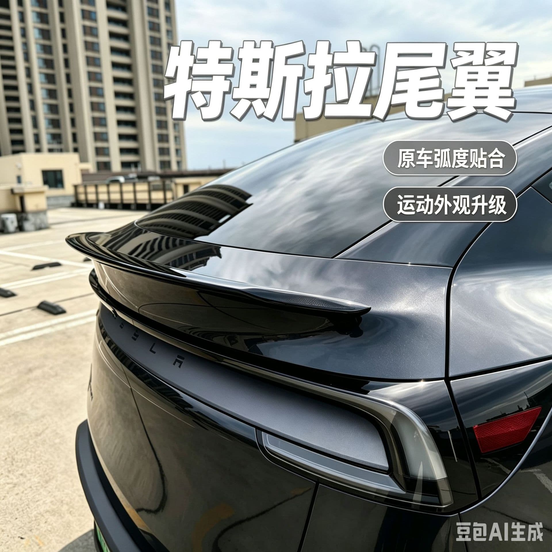 Compatible with Tesla New Model Y Juniper Rear Spoiler Extended Version YL Same Style PRO Fixed Wing