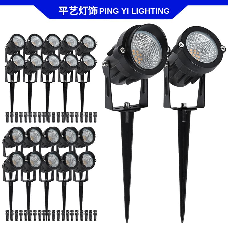 Cross-Border Wholesale Single-Color Lawn Lights, Outdoor Waterproof Spike Lights, Flat or Slanted Top, Low/ Wide Voltage Landscape Tree Lights