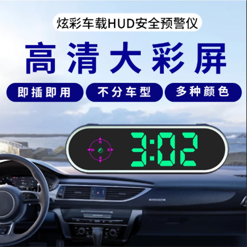 Colorful HUD Head-Up Display with BeiDou Satellite Electronic Dog, Universal Car Navigation Locator and Speedometer