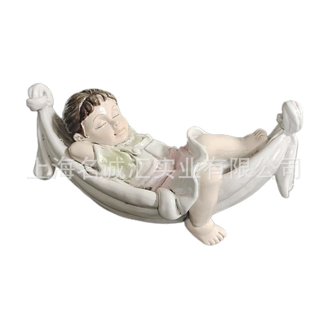 Cross-border hammock girl boy courtyard decoration hanging ornament garden swing couple decoration resin craft ornament wholesale
