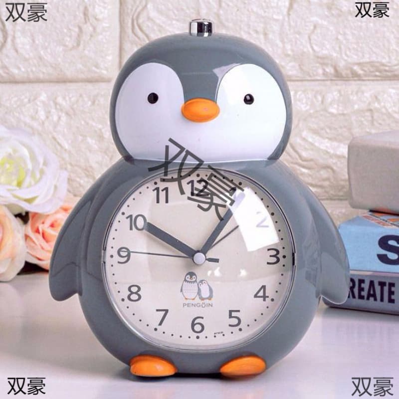 Little Penguin Student Cartoon Creative Silent Night Light Bedroom Headboard Talking Children's Music Multifunctional Alarm Clock