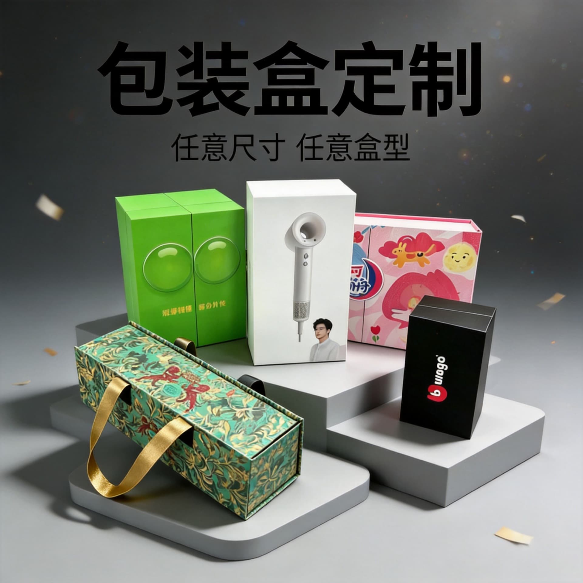 Custom packaging box source factory, various color boxes, gift boxes, corrugated boxes customization, free sample making, urgent orders accepted