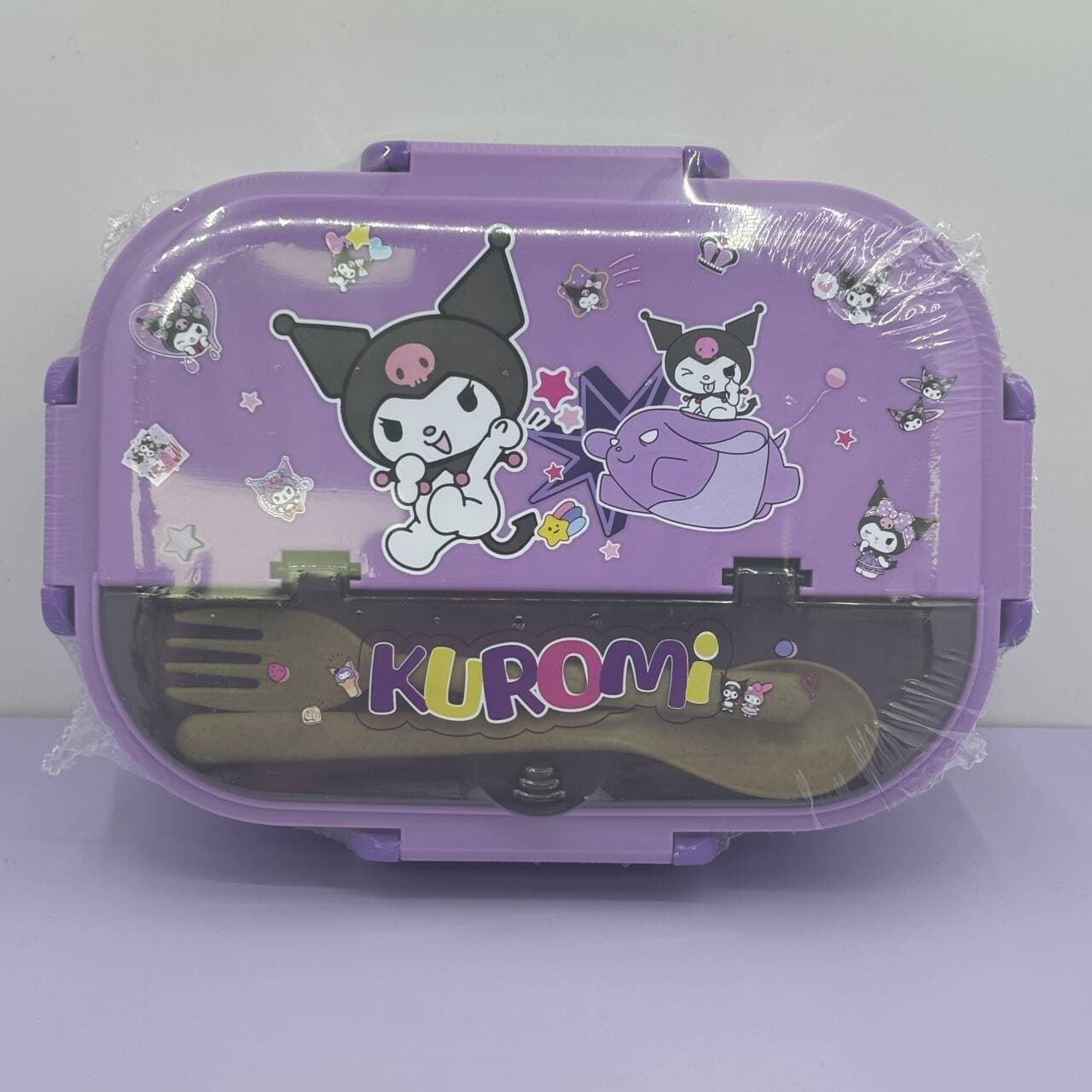 New Cute Cartoon Stainless Steel 3-Compartment Lunch Box 304 Material Student Square Food Container with Utensils Portable and Practical