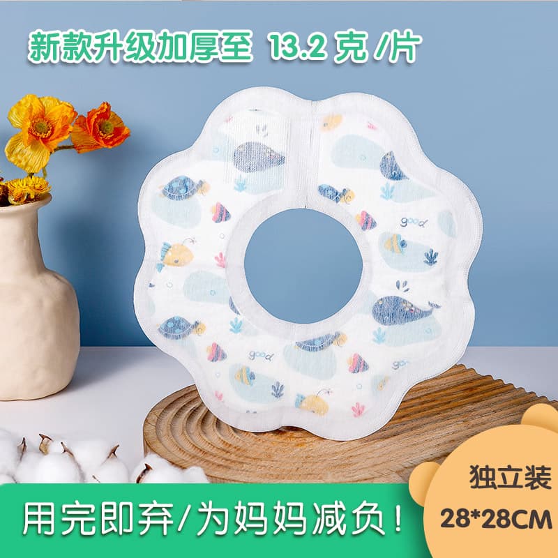 Mochijun disposable infant drool bandana anti-spit-up baby bib newborn 360-degree neck bib ready stock wholesale