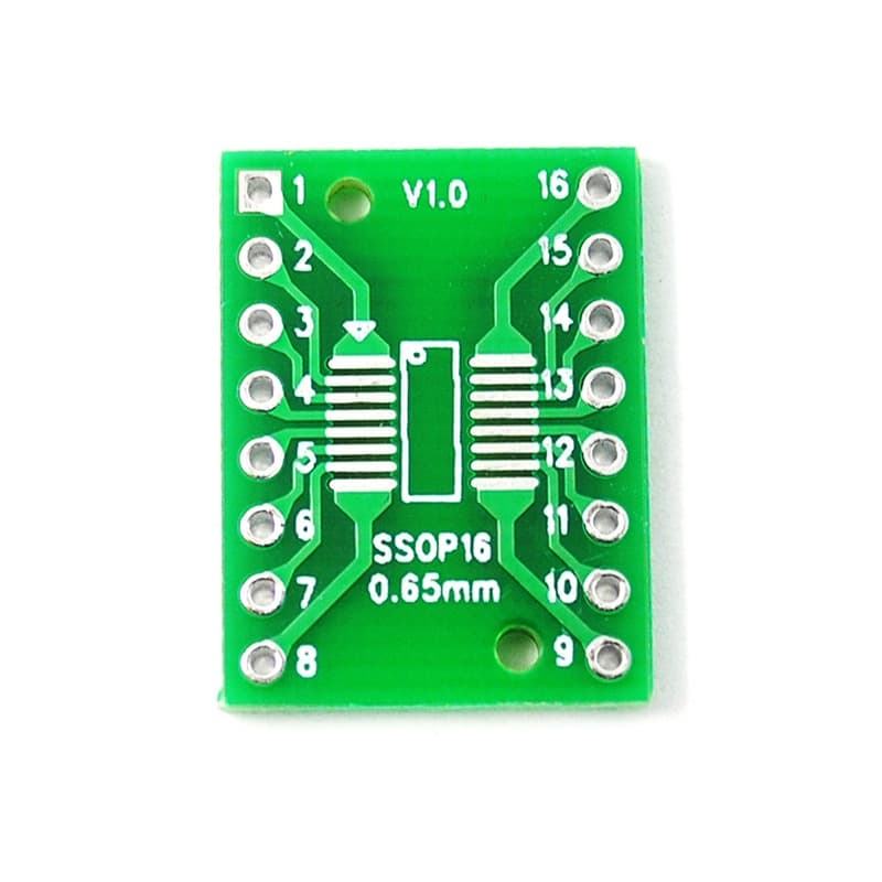 Risym SOP16/SSOP16/TSSOP16 SMD to DIP Adapter Board (0.65/1.27 Pitch) - 5 pcs