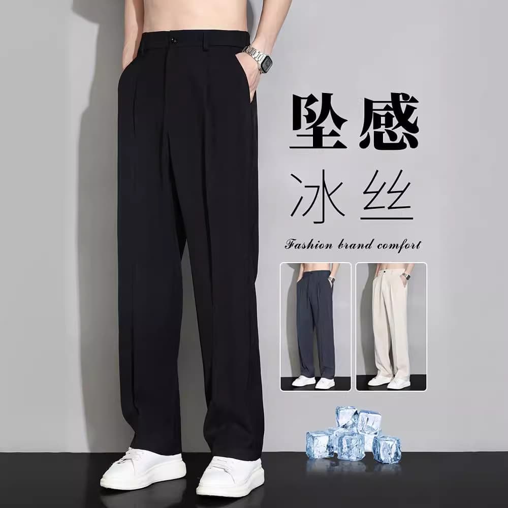 NASA summer advanced drape trousers men's loose straight trousers Korean trendy suit trousers men's casual trousers