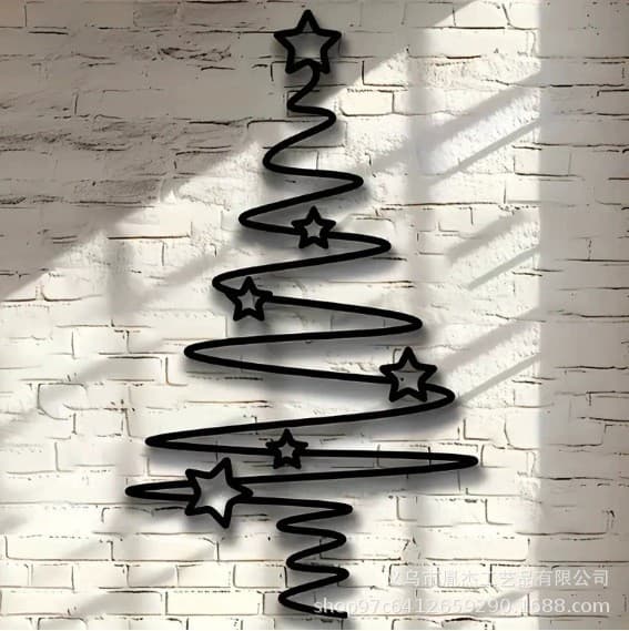 Cross-border Hot-selling Tin Sign Creative Indoor Metal Living Room Christmas Tree Home Decor Iron Wall Ornament