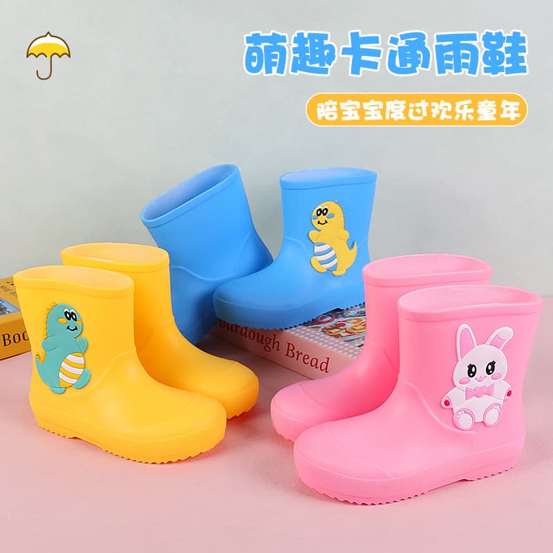 Children's Rain Boots Made of High-quality EVA Skin-friendly Material, Cartoon Dinosaur Anti-slip Durable Water Shoes for Boys and Girls