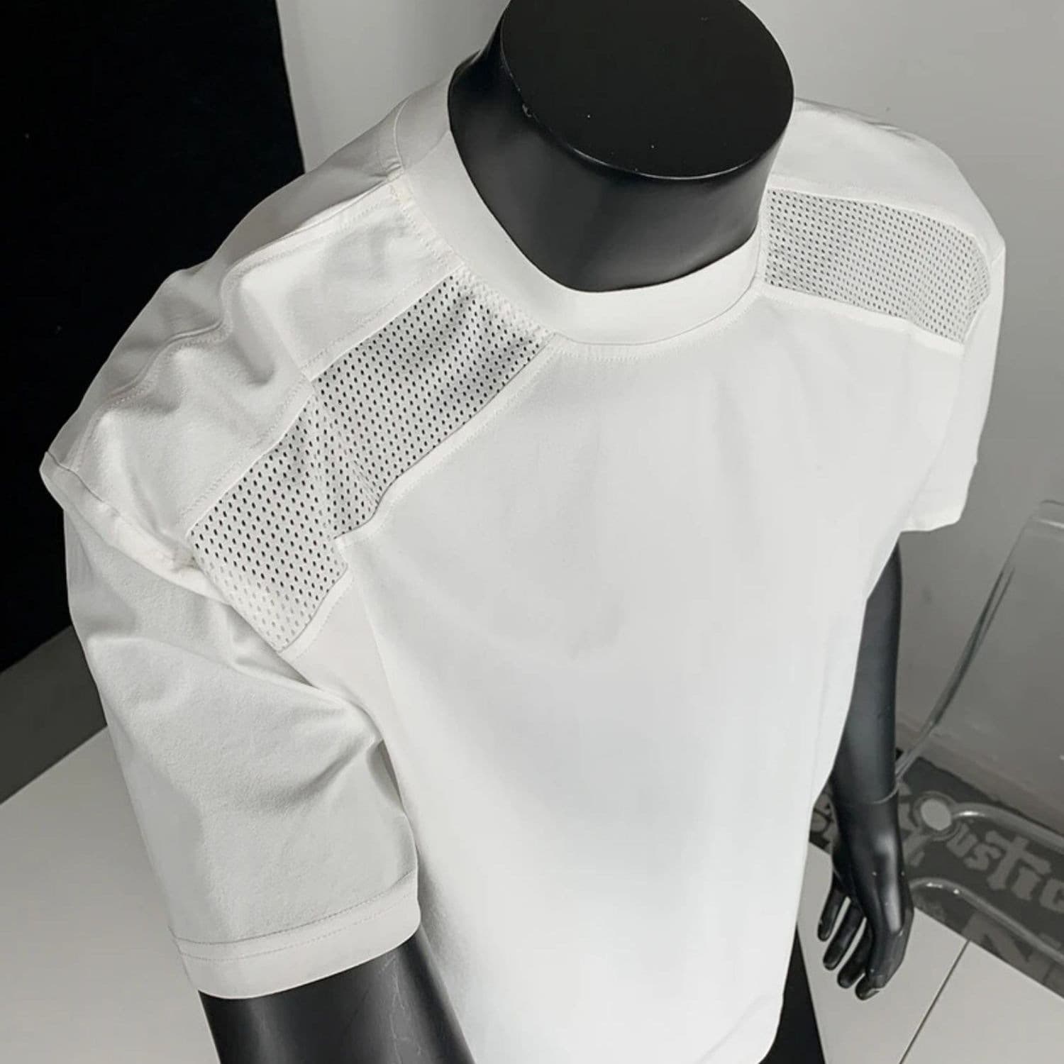 Summer New Thin Style Cool and Fashionable American Casual Spliced Mesh Sports Short-Sleeved T-Shirt Men's Versatile T-Shirt