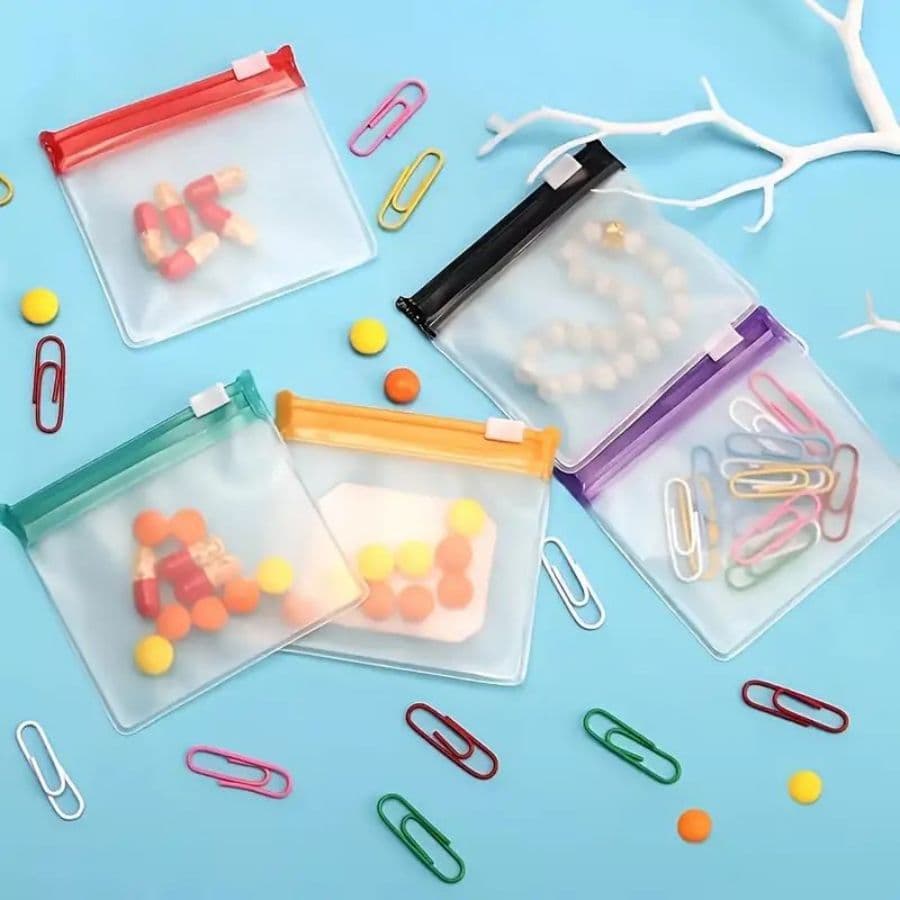 FCMFDA Cross-border EVA Jewelry Protein Powder Pouch Portable Sealed Bag Colorful Pill Storage Zipper Bag