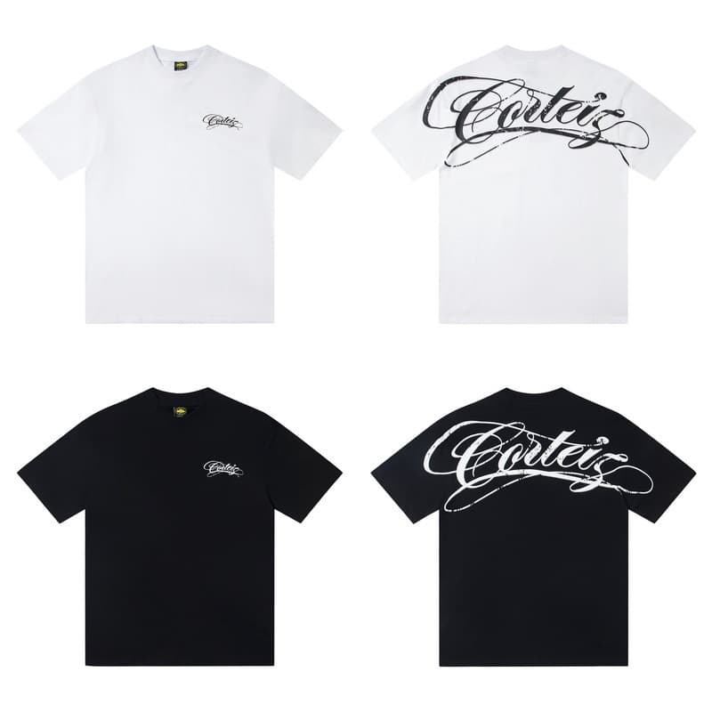 Corteiz American High Street Trend Brand Summer Alcatraz Cursive Letter Print Unisex Loose Casual Short Sleeve T-Shirt