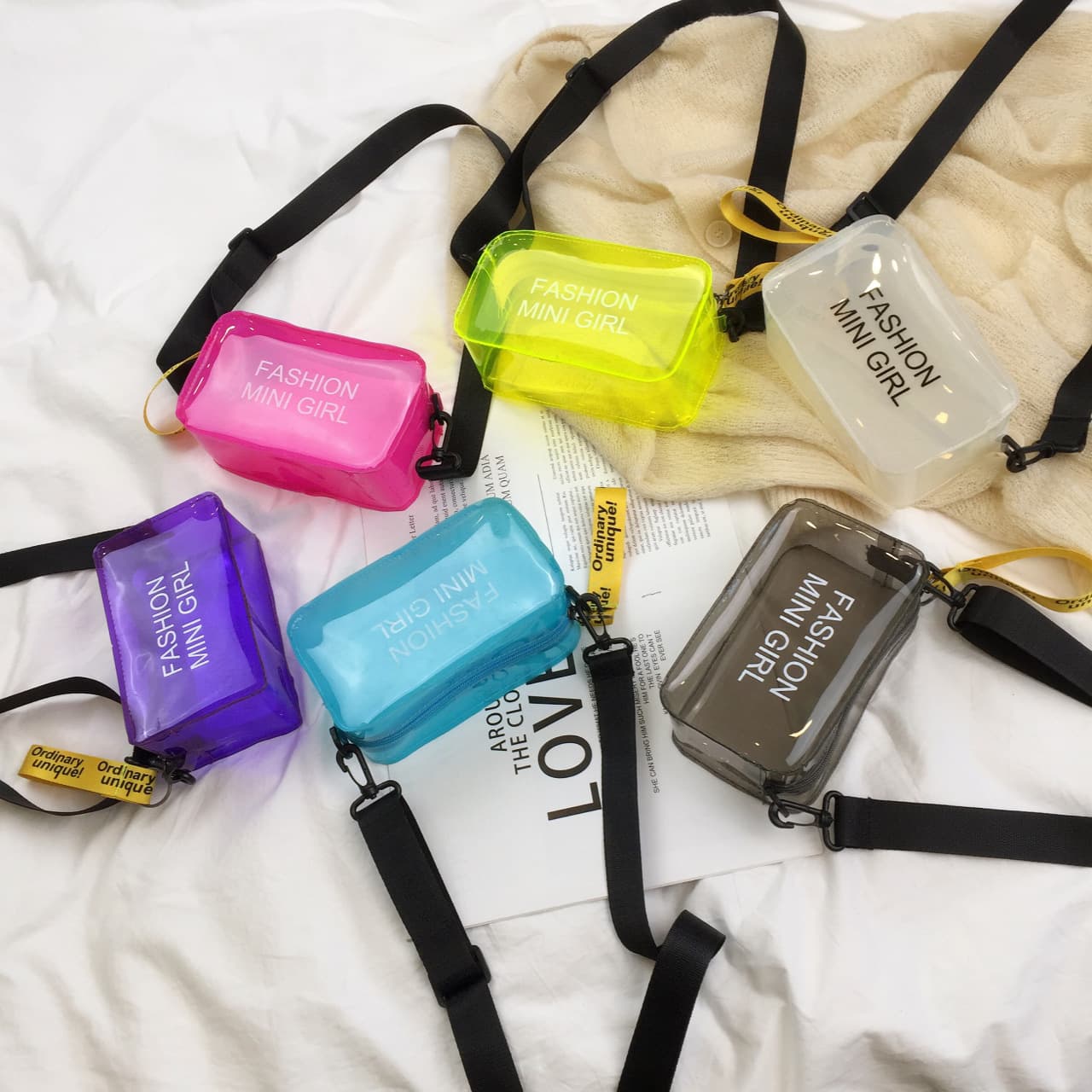 Factory Direct 2024 New Small Square Bag Jelly Bag Transparent Bag Shoulder Handbag Fashion Women's Bag Simple Bag