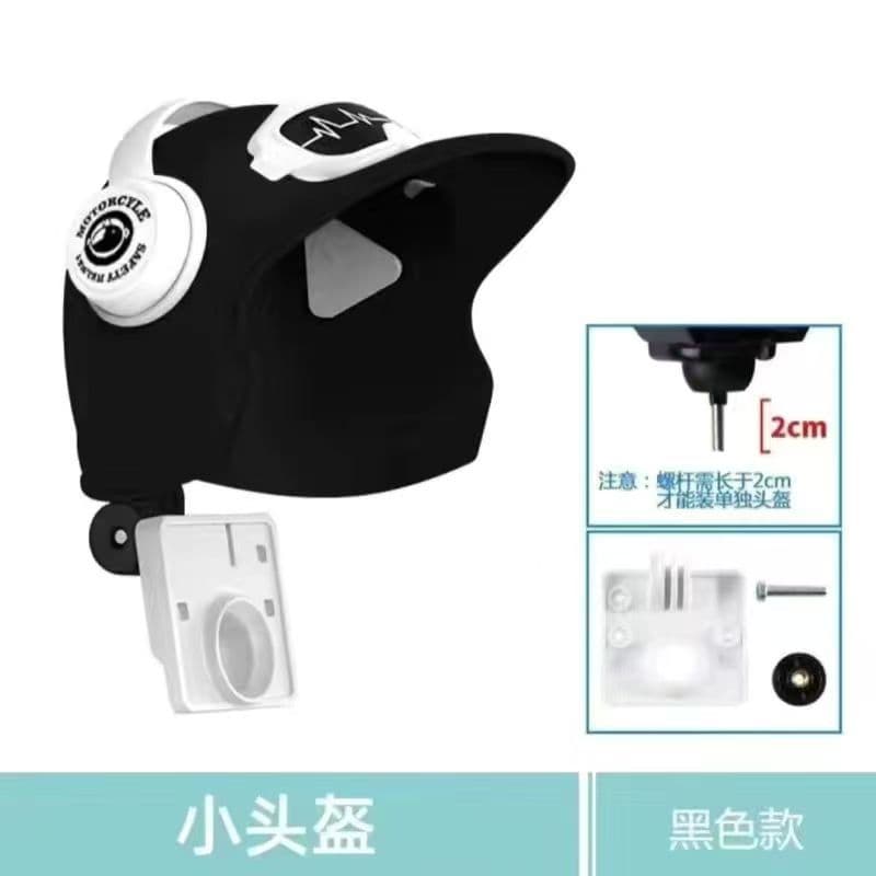 Phone Mount Mini Helmet Sun and Rain Cover for Electric Bicycle and Motorcycle, Waterproof Phone Holder with Mini Helmet