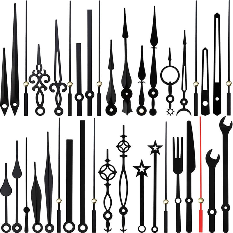 Cross-Border Stock 14 Styles Metal Clock Hands for DIY Clock Movement Repair, Aluminum Clock Hand Pointers
