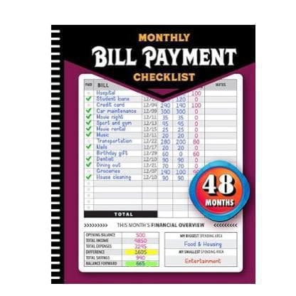 Amazon's New Product Bill Tracker Notebook, Bill Record Book, Money-Saving Record Book, Hot-Selling Item in Stock