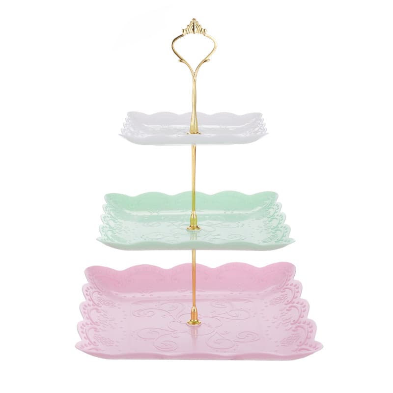 European Three-Tier Fruit Tray Cake Stand, Dried Fruit Plate, Afternoon Tea Dessert Tray, Buffet Birthday Dessert Table Decoration