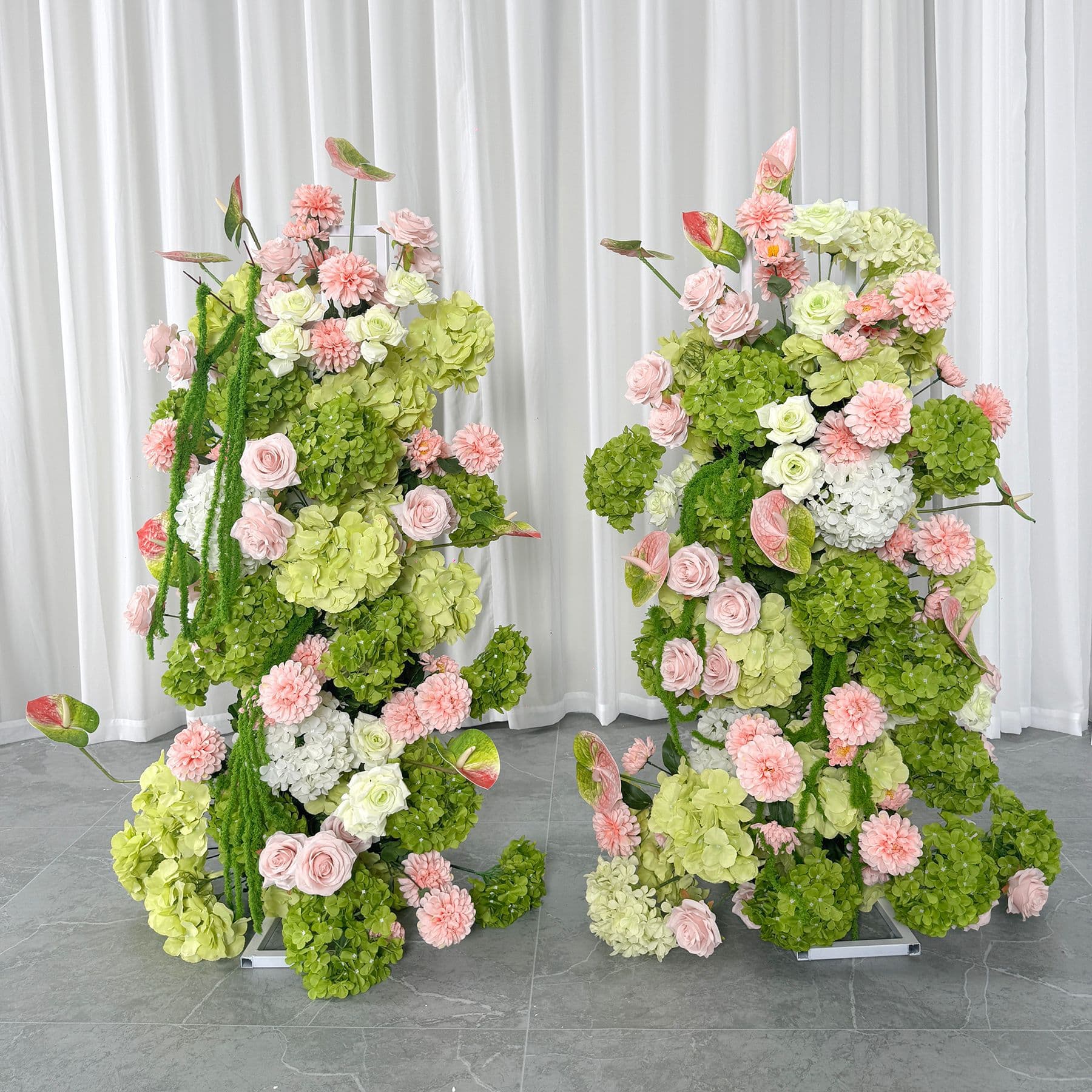 Cross-border wedding artificial flower arch horn flower stand flower cake tower fake flower door decoration props banquet flower tower