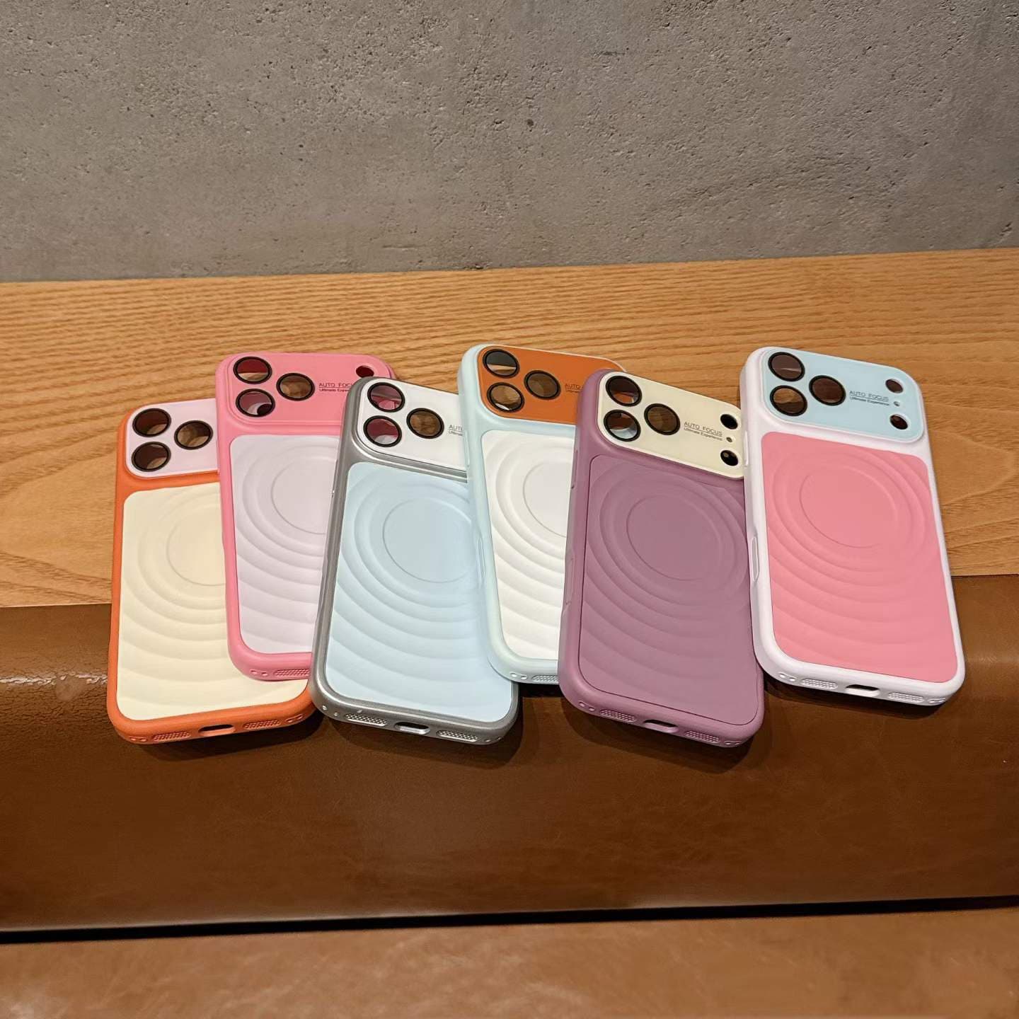 Contrast color ripple magnetic phone case suitable for Apple 18PROMAX trend 17/16 anti-fall 15 girly style 14PRO