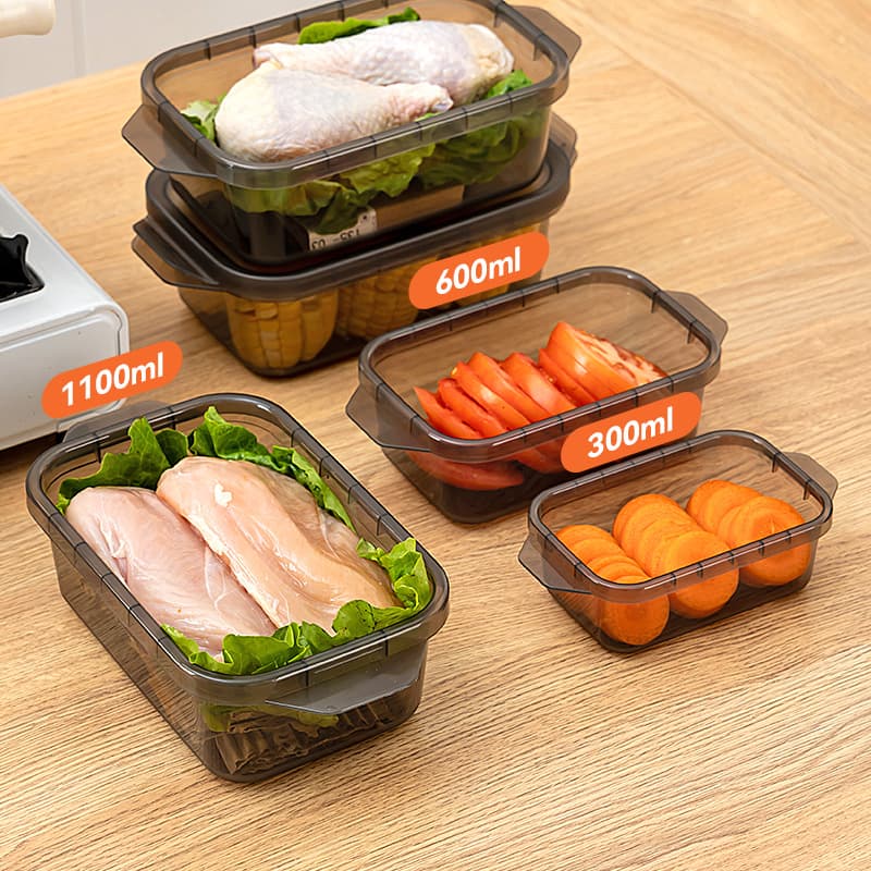 Rectangular Food Storage Container, Thickened Plastic, Large Capacity Lunch Box with Lid, Airtight, Suitable for Refrigeration and Heating, Household Food Container