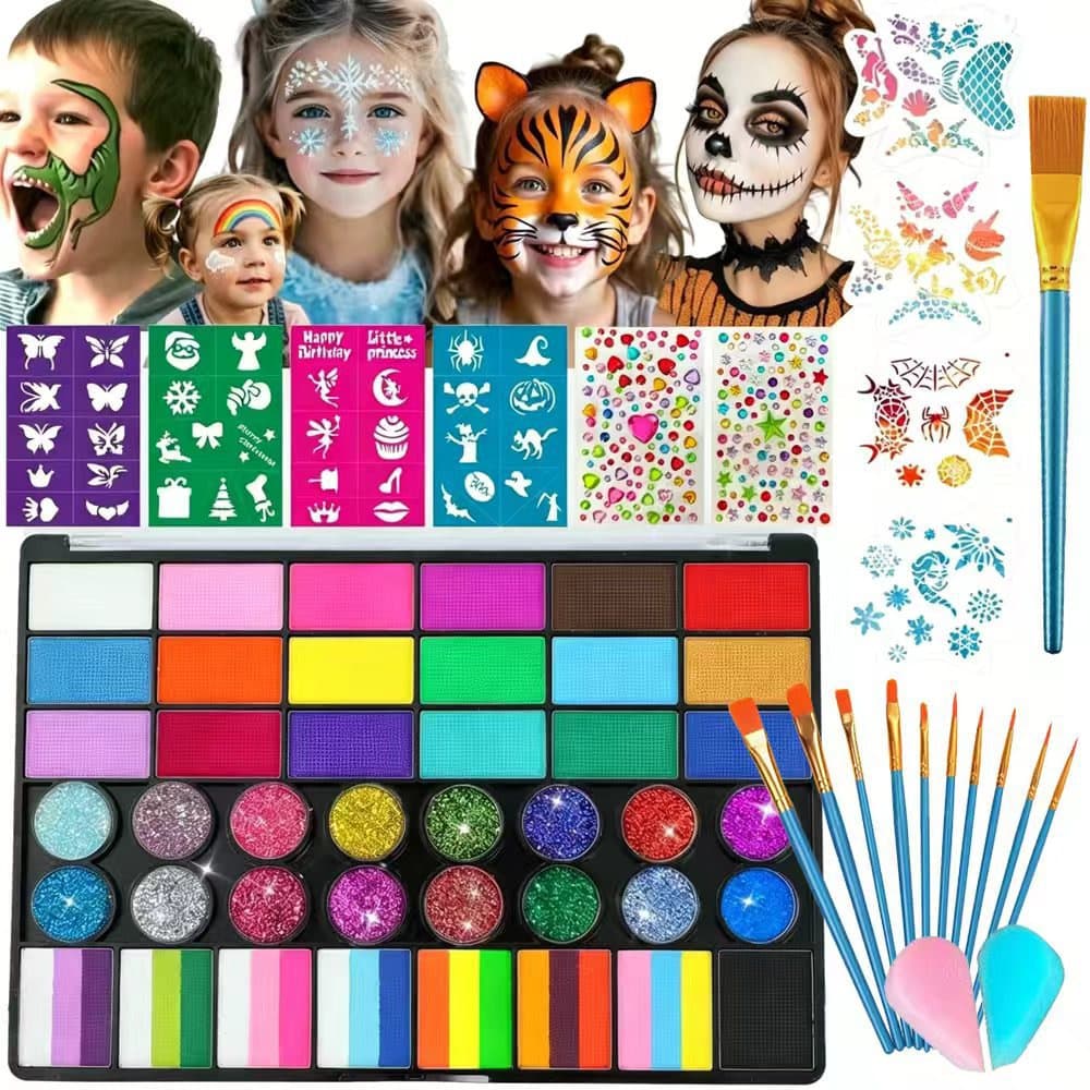 Customized new 54-color face paint set Halloween face paint children's face paint custom logo color change