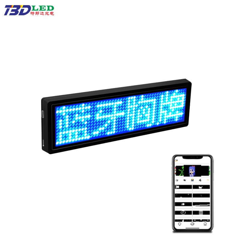 Red Four-Character LED Lapel Display Screen Luminous Driving Service LED Nameplate Scroll LED Lapel for Waiter Bartender