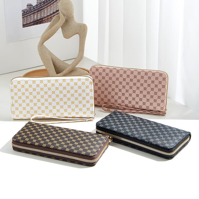 2023 New Women's Plaid Long Wallet Trendy Fashion Casual Pattern Wallet Long Card Holder Drop Shipping