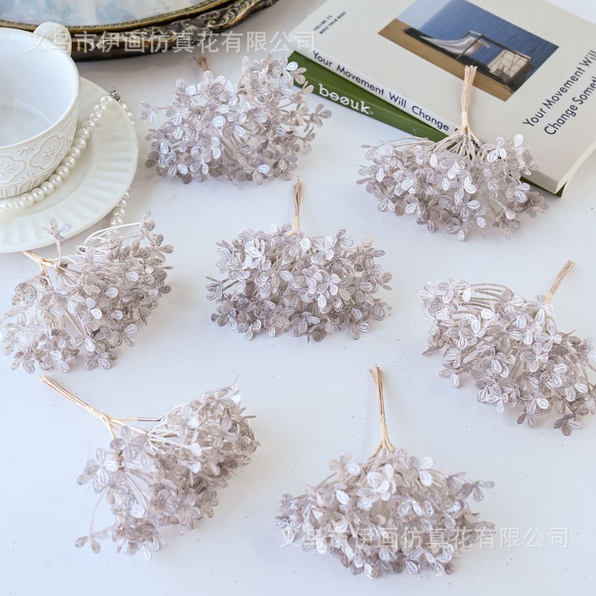 Hydrangea bouquet plastic flower diy artificial flower hug bucket material jewelry decoration home decoration accessories wholesale