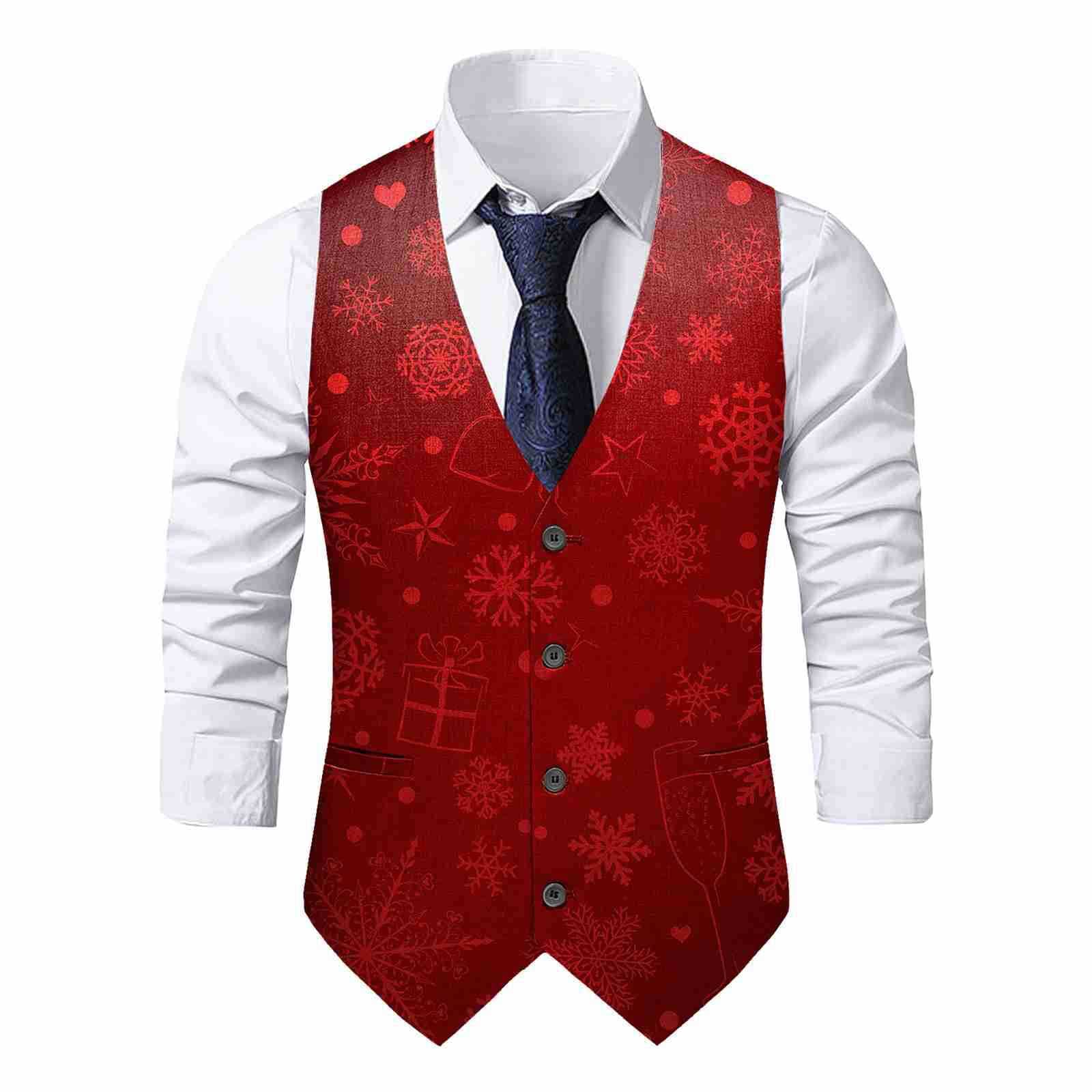 2022 cross-border AliExpress Amazon slim-fit youth single-breasted in-stock print suit vest, wrinkle-free fashion