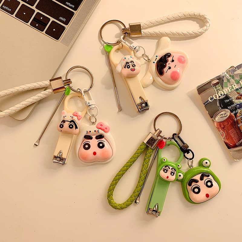 Cute key chain pendant, creative new nail clipper, couple best friend style car key chain pendant with ear spoon