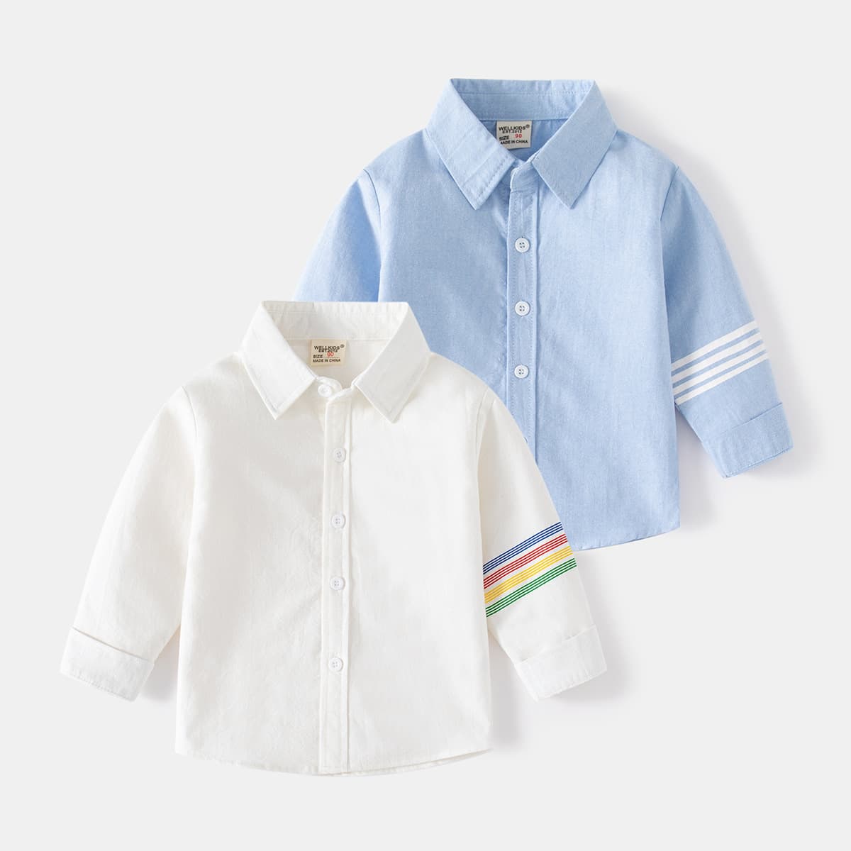 Trendy Fresh Long-Sleeve Shirt, Turn-Down Collar Comfortable Cotton Kids Shirt, Spring Outdoor Casual Shirt