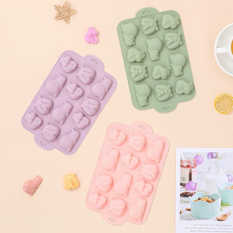New Love Capybara Flower Series Multi-Cavity Food-Grade Silicone Easy Release Mousse Chocolate Mold