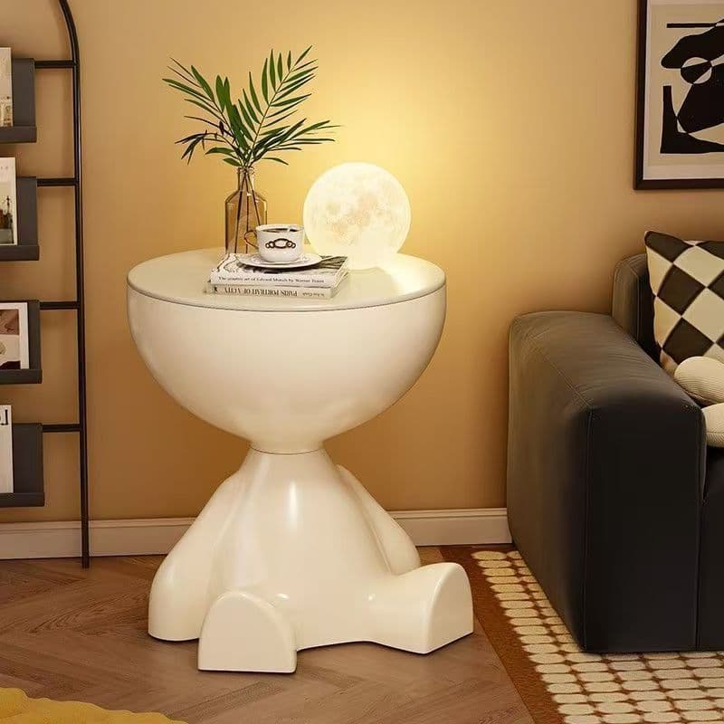 Light luxury Internet celebrity creative cream style small coffee table design flat top side table small apartment sofa side table super narrow bedside